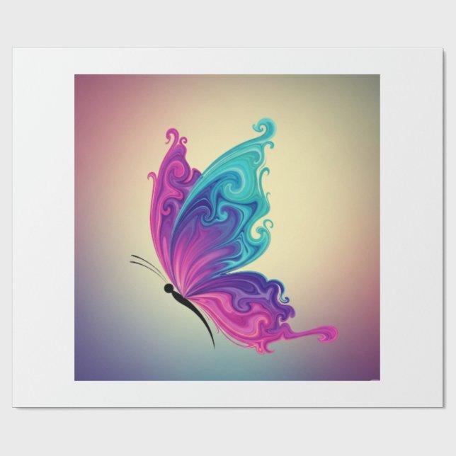 Papel De Presente Asas de fantasia e Luz (Aberto)