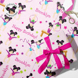 Papel De Presente Asian Gymnastics Birthday Wrapping Paper<br><div class="desc">Multicultural personalized Gymnasts Wrapping paper. Please check out more of my personalized gifts.</div>