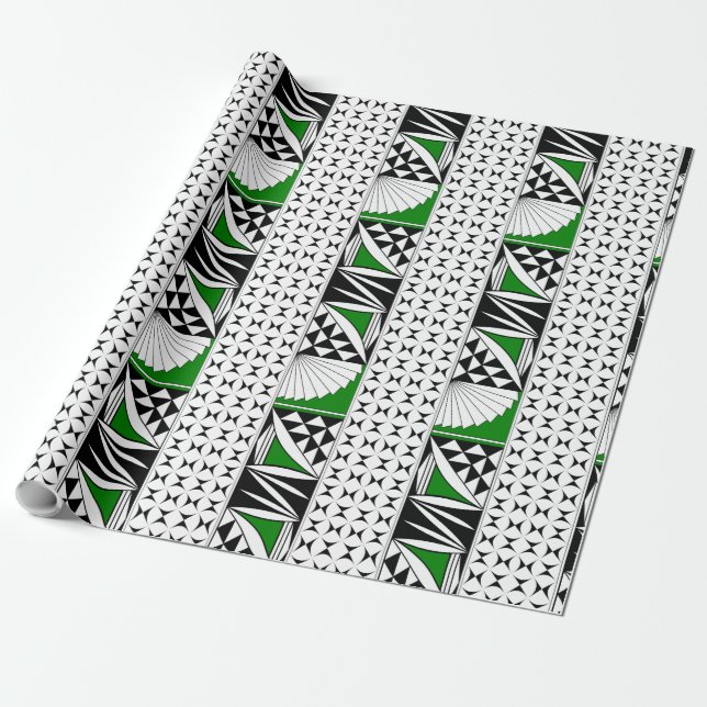 Papel De Presente Assalto do Sudoeste em Molho Verde para Presente (Desenrolado)