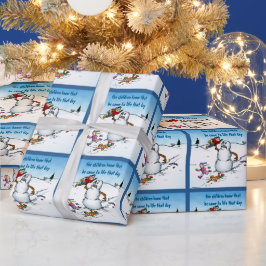Papel De Presente Assassino Snowman Cartoon Engraçado de Natal