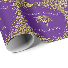 Papel De Presente Assistente Médico Graduado Roxo Dourado