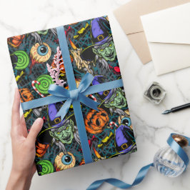 Papel De Presente Assustador Assustador Halloween Sinistro