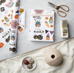 Papel De Presente Assustador Divertido e Sinistro Halloween