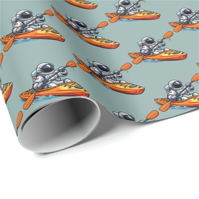 Papel De Presente . Astronauta Caiaque (Ponta do rolo)