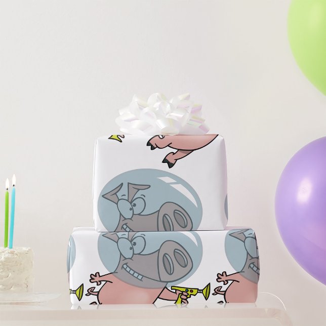 Papel De Presente Astronauta De Porcos Espaciais Com Um Phaser (Criador carregado)