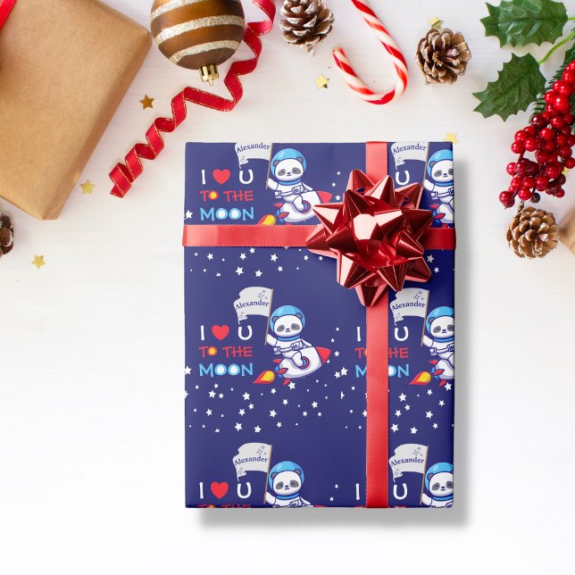 Papel De Presente Astronauta De Urso De Panda Bonito Em Crianças De  (Criador carregado)