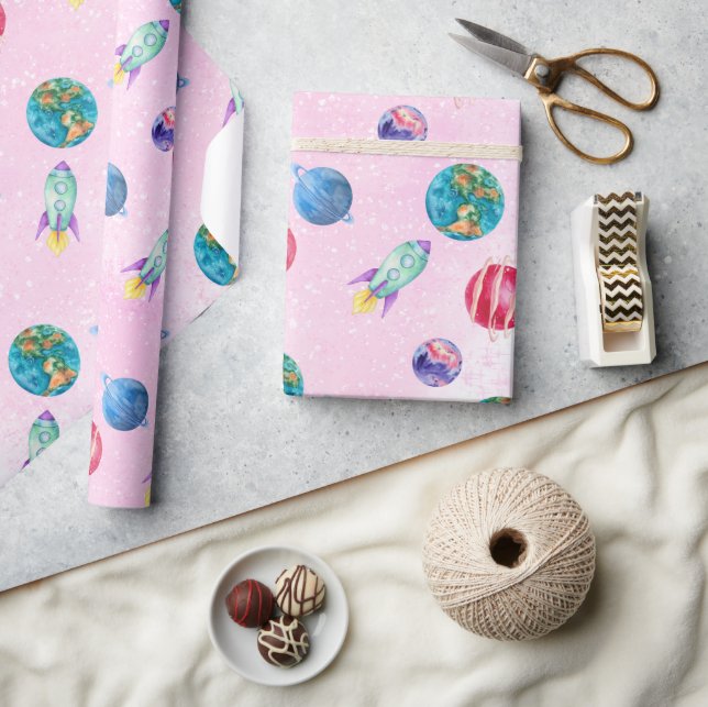 Papel De Presente Astronauta no Aniversário do Exterior (Artesanato)