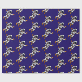 Papel De Presente Astronauta no espaço