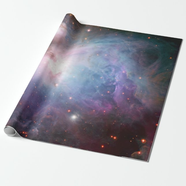 Papel De Presente Astronomia Roxa da Nebulosa Espacial (Desenrolado)