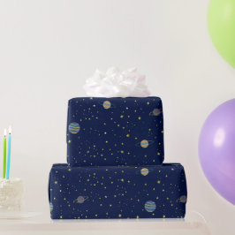 Papel De Presente astros e planetas espaciais celestes