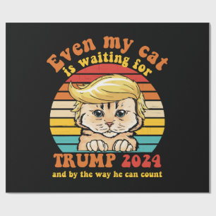 Papel De Presente Até O Meu Gato Está À Espera Do Roupa Trump 2024