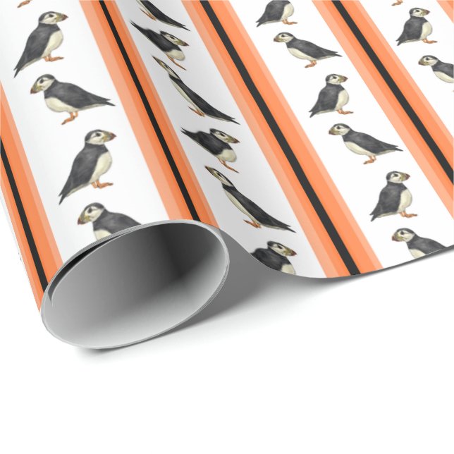 Papel De Presente Atlantic Puffin  (Ponta do rolo)