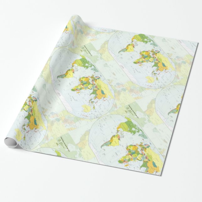 Papel De Presente Atlas do Mundo do Mapa (Desenrolado)