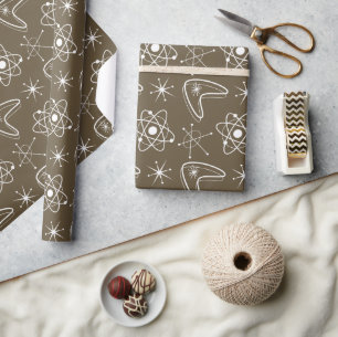Papel De Presente Atômico Formas modernas do século médio MCM Blk