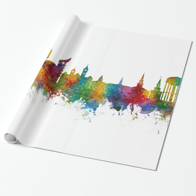 Papel De Presente Auburn Alabama Skyline (Desenrolado)