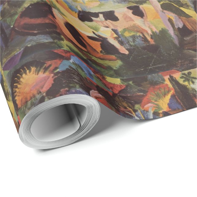 Papel De Presente August Macke Landscape com Vacas e Camelo (Ponta do rolo)
