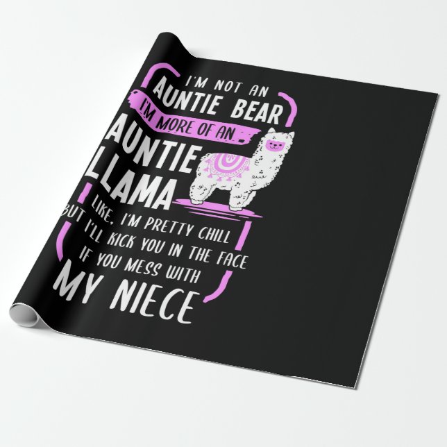 Papel De Presente Auntie Llama (Desenrolado)