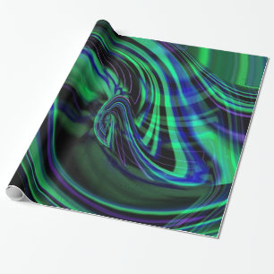 Papel de Presente Aurora Boreal Abstrata