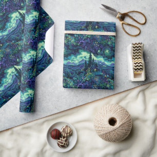 Papel De Presente Aurora Borealis: Padrão Inuit Mito Inclinável