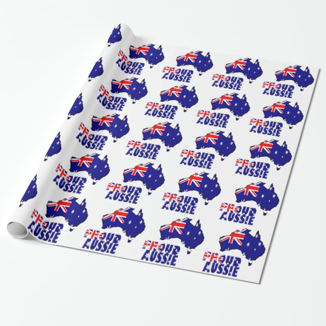 Papel De Presente Aussie orgulhoso (Desenrolado)