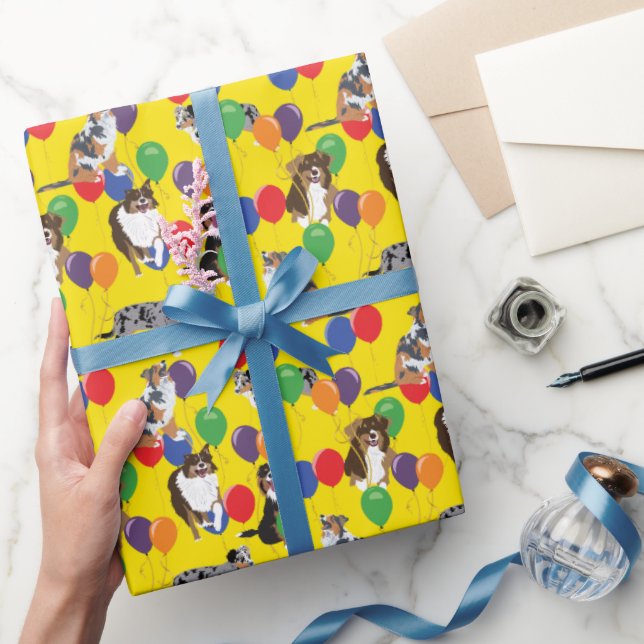 Papel De Presente Aussies - Prateleiras Australianas e Balões do Par (Presentear)