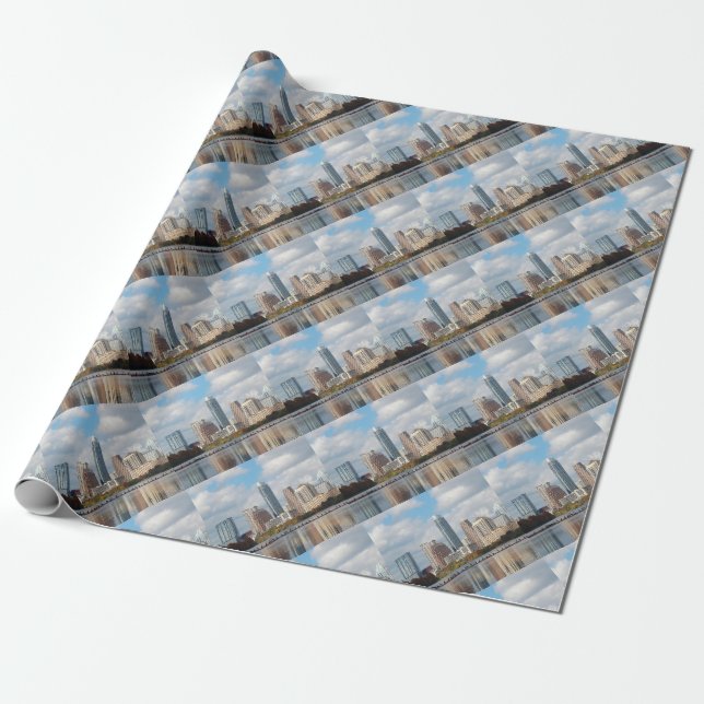 Papel De Presente Austin Texas Skyline (Desenrolado)