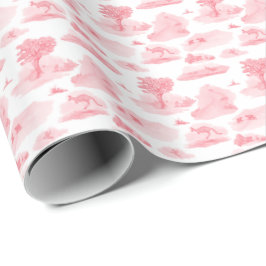 Papel De Presente Australian Animal Toile (Coral) Wrapping Paper