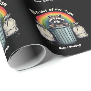 Papel De Presente Autism Engraçado Raccoon Está Apreendido Do Meu 'M