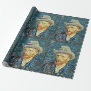 Papel De Presente Autorretrato de Vincent Van Gogh com Chapéu de Fel