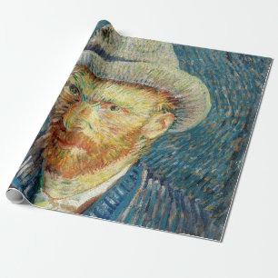 Papel De Presente Autorretrato de Vincent Van Gogh com Chapéu de Fel