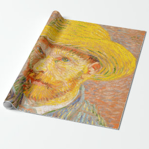 Papel De Presente Autorretrato de Vincent Van Gogh com Chapéu de Pal