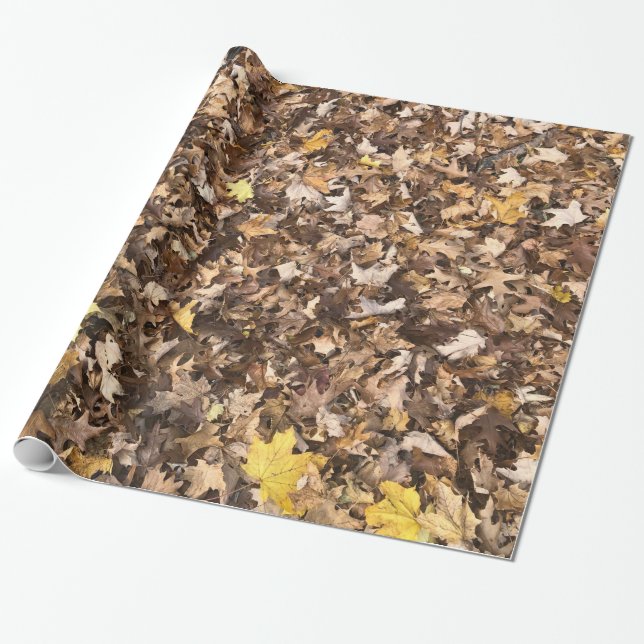 Papel De Presente Autumn Brown Leaves Collection (Desenrolado)