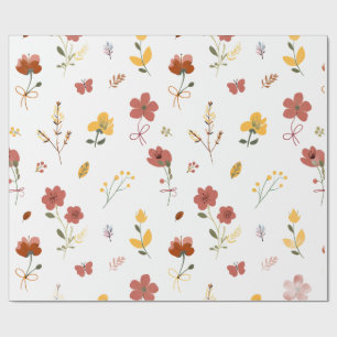 Papel De Presente Autumn Harvest Floral