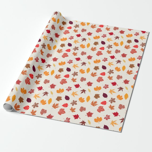 Papel De Presente Autumn Vibes Cai Folhas (Desenrolado)