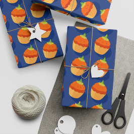 Papel De Presente Autumn Vibes Pumpkin Cupcakes Presente