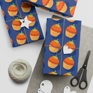 Papel De Presente Autumn Vibes Pumpkin Cupcakes Presente