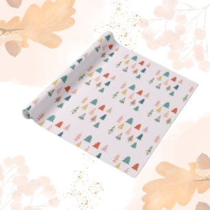 Papel De Presente Avanço Minimalista da Floresta das Árvores de Nata