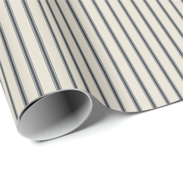 Papel De Presente Aveia Naval Listras Rústicas Finas (Ponta do rolo)