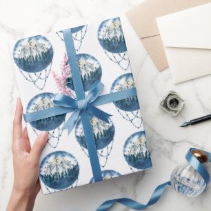 Papel De Presente Aventura ao ar livre de pinheiro das montanhas Sno