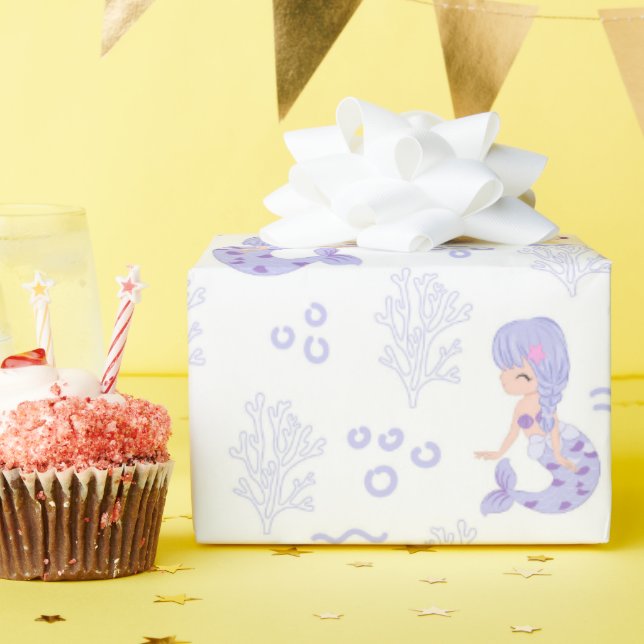 Papel De Presente Aventura de Sereia Cuja (Festa de aniversário)