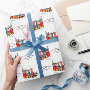 Papel De Presente Aventura de Trem do Papai Noel no Polar Express no