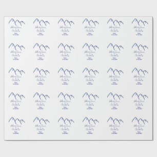 Papel De Presente Aventura espera coração de montanha azul adicionar