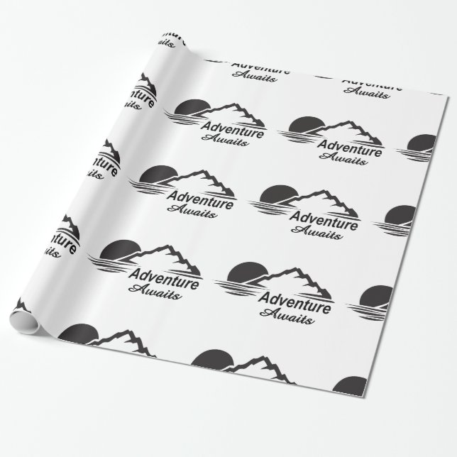 Papel De Presente Aventura Espera Natureza Grande Ar Livre (Desenrolado)
