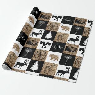 Papel De Presente Aventura Rustic Camping Outdoor