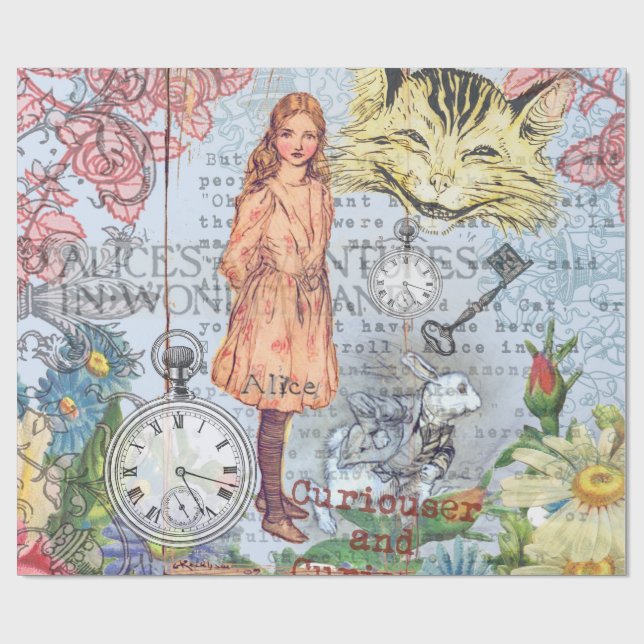 Papel De Presente Aventuras de Alice no País das Maravilhas Clássico (Aberto)