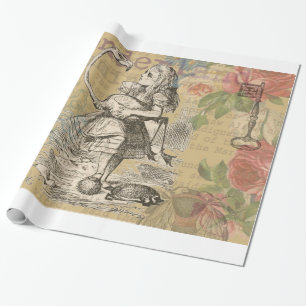 Papel De Presente Aventuras de Alice no País das Maravilhas Flamingo