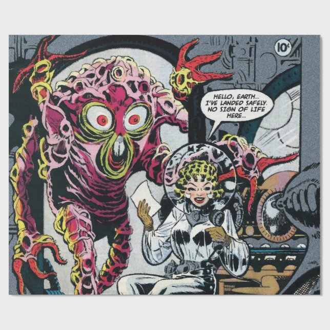 Papel De Presente Aventuras Espaciais #12 50 Engraçadas Retro Sci Fi (Aberto)