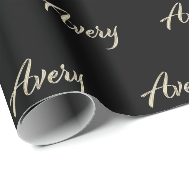 Papel De Presente Avery white gold Handwriting Geschenkpapier (Ponta do rolo)