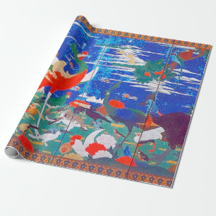 Papel De Presente Aves, Animais e Plantas Flores (Esquerda) Jacuchu