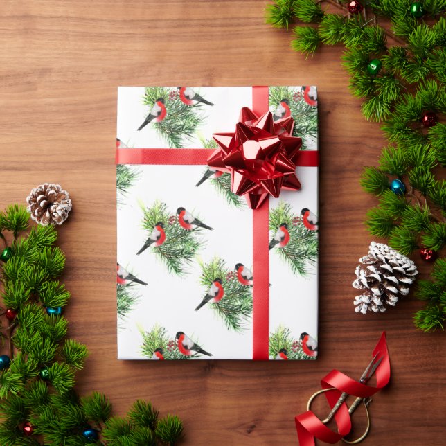 Papel De Presente Aves de inverno (Presente de Natal)